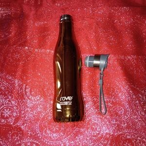 Vintage Rove Glossy Gold Brown Vacuum Flask with Lid